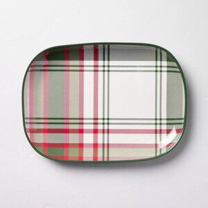 Hearth & Hand Magnolia Christmas Plaid Melamine Serving Platter Green/Red/Cream